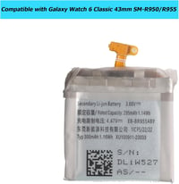 Acumulator de schimb Vvsialeek compatibil cu Galaxy Watch 6 Classic 43 mm SM-R950 R955, cu set de montaj inclus 3