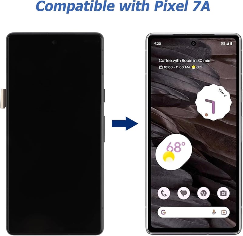 Vvsialeek Google Pixel 7A LCD kijelző csere érintőképernyő szerszámkészlettel