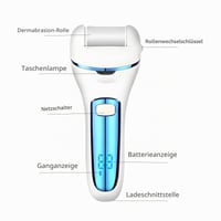 Set pentru Îngrijirea Picioarelor VXCVXC, Kit de Pedichiură, Rezistent la Apă IPX7, Dispozitiv pentru Îndepărtarea Bătăturilor și a Pielii Întărite, cu 3 Role de Rezervă, pentru Îngrijirea Mâinilor și a Picioarelor, Reîncărcabil, Albastru 3