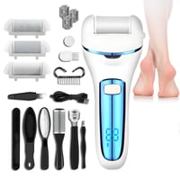Set pentru Îngrijirea Picioarelor VXCVXC, Kit de Pedichiură, Rezistent la Apă IPX7, Dispozitiv pentru Îndepărtarea Bătăturilor și a Pielii Întărite, cu 3 Role de Rezervă, pentru Îngrijirea Mâinilor și a Picioarelor, Reîncărcabil, Albastru 1