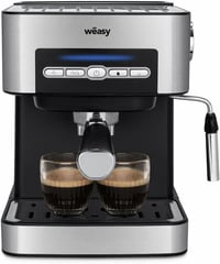 Wëasy KFX32 Automata Eszpresszó Kávéfőző, 20 Bar Nyomás, 4 Program, 1,6L Víztartály, Csészemelegítő, Gőzölő, Ezüst-Fekete 1