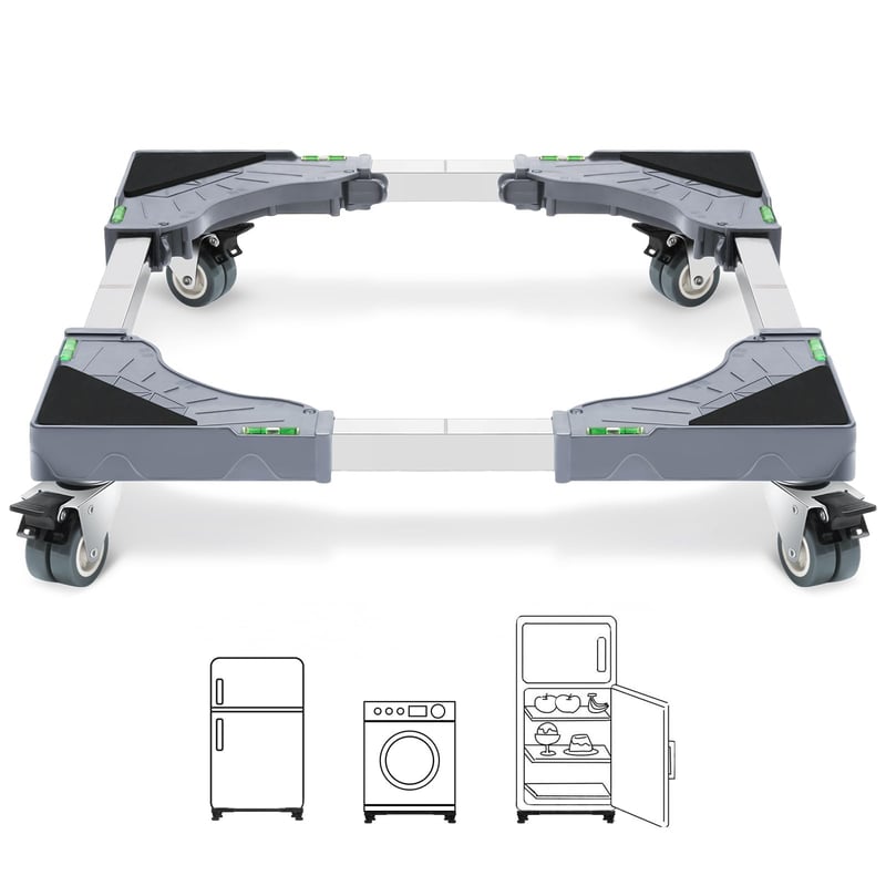 Podstavec pod práčku W B D WEIBIDA so 4 uzamykateľnými kolieskami, nosnosť 200 kg, nastaviteľná šírka 40 – 62 cm, vhodný aj pre sušičky a chladničky