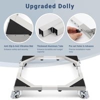 W B D WEIBIDA Rozsdamentes Mosógép Alap 50-70 cm Állítható Szélesség, 300 kg Terhelhetőség, Zárható Kerekek - Metallic, Stainless Steel 4