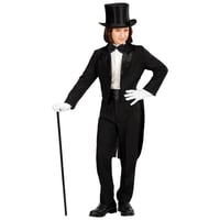 W WIDMANN MILANO Party Fashion Detský kostým frak s golierom pre chlapcov, čierny, veľkosť 158, karnevalový kostým kúzelník gentleman 1