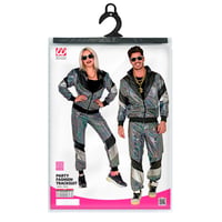 W WIDMANN MILANO Party Fashion Tepláková súprava v disko štýle, strieborná, kostým na 80. roky na karneval a párty, súprava na jogging, veľkosť XL 5