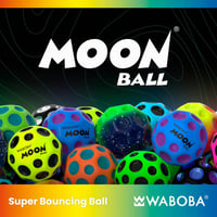 Waboba Moon Ball superodrazová gumová lopta pre deti – Originálny patentovaný dizajn, kráterový povrch so zvukom pri odraze, ľahké uchopenie 2