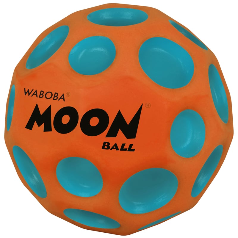 Waboba Moon Ball superodrazová gumová lopta pre deti – Originálny patentovaný dizajn, kráterový povrch so zvukom pri odraze, ľahké uchopenie