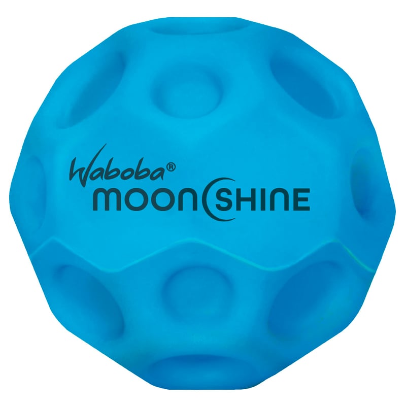 Waboba Moonshine Hyper Bouncy loptička – Svietiaca v tme, extra odrazová Moon Ball – Modrá