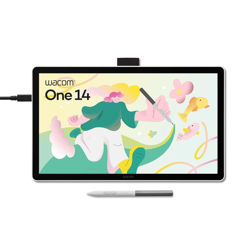 Grafický tablet Wacom One 14 Full HD s dotykovou obrazovkou a perom Standard (bez batérie) – antireflexné tvrdené sklo, japonská technológia
