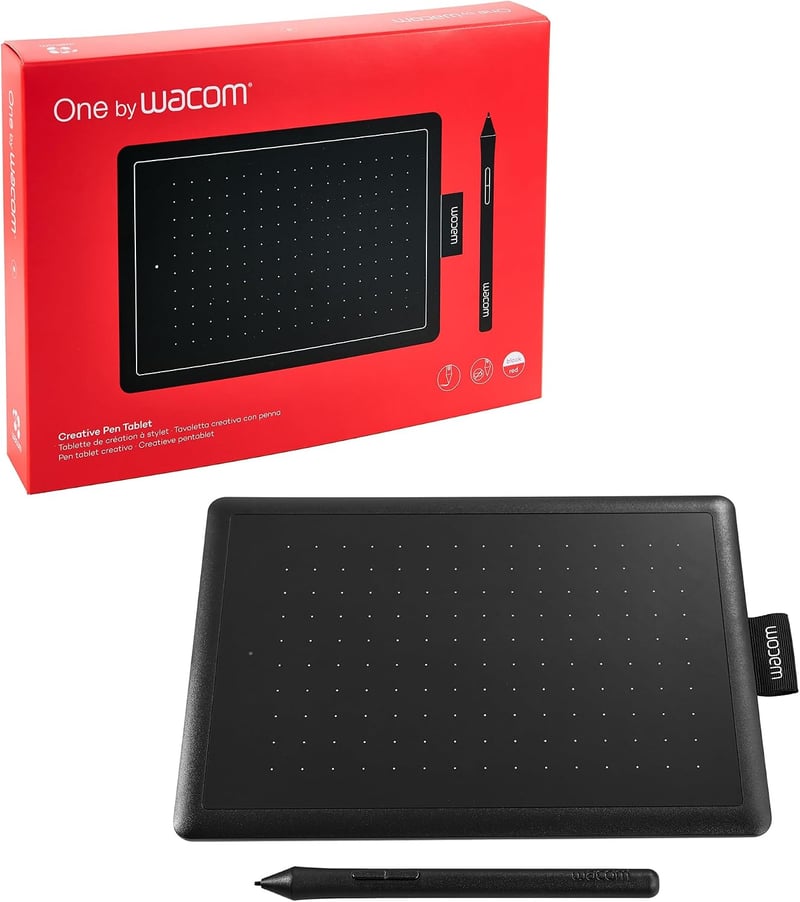 Wacom One by Wacom Small rajztábla tollal - fekete/piros