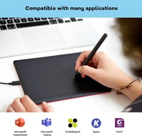 Wacom One by Wacom Small rajztábla tollal - fekete/piros 5