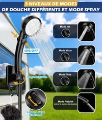 WADEO Camping Elektromos Zuhany Készlet Újratölthető Pumpa Intelligens Hőmérséklet Kijelzővel — zuhanycső nélkül (állapot: lásd a 2. képet) 8