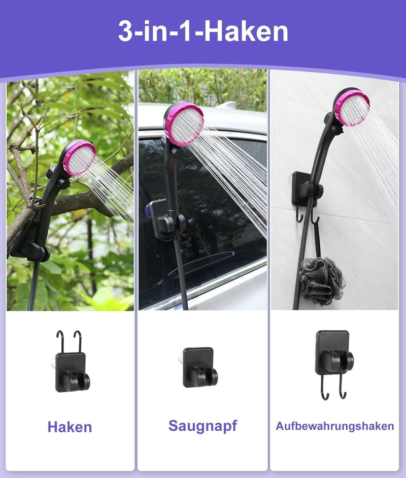 WADEO Hordozható Campingzuhany Akkumulátorral és Pumpával, 6000-8000mAh Töltödhető Akkus Kültéri Zuhany