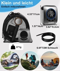 WADEO Hordozható Zuhany Szivattyúval, 8000 mAh Akkumulátor, LED Kijelző, 4 Spray Mód, IPX8 Vízálló Kempingzuhany 4