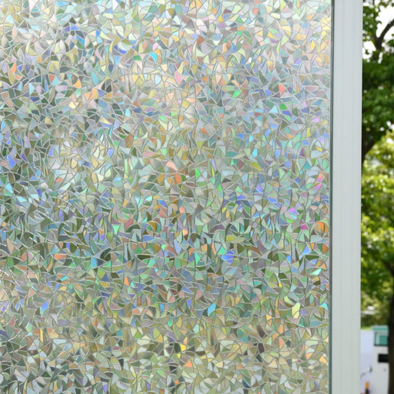 WAENLIR 3D Szivárvány Ablakfólia UV Védelem Ragasztó Nélkül 60x200 cm - 60*200 CM
