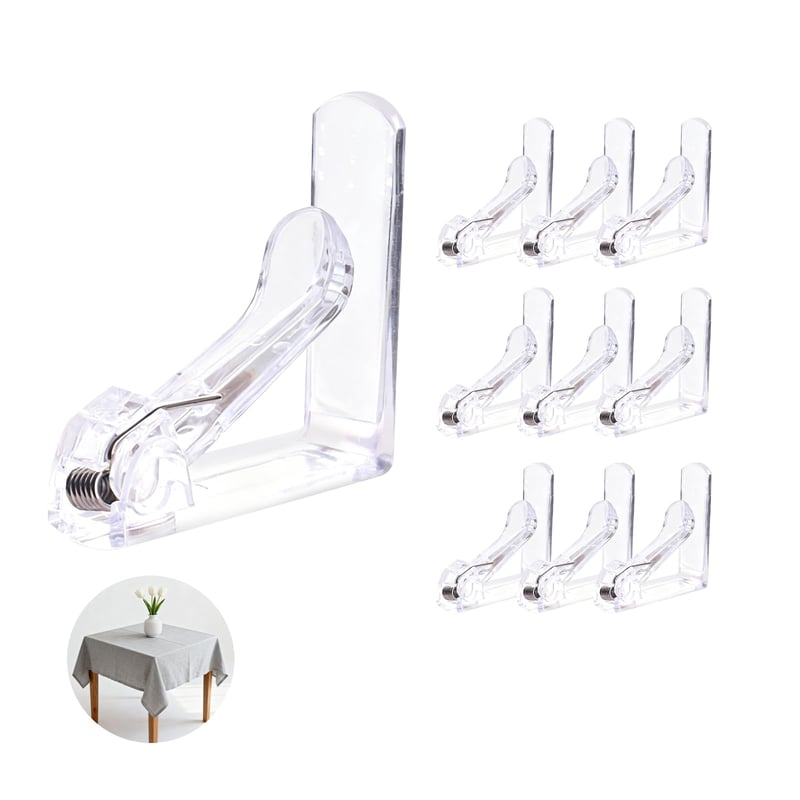 Cleme transparente pentru față de masă Wafuesh pentru mese groase de până la 45 mm, rezistente la intemperii, cleme antiderapante pentru față de masă, pentru grădină, balcon și interior