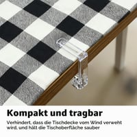 Cleme transparente pentru față de masă Wafuesh pentru mese groase de până la 45 mm, rezistente la intemperii, cleme antiderapante pentru față de masă, pentru grădină, balcon și interior 5