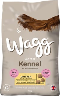 Wagg Kennel Complete suché krmivo pre psov s kuracím mäsom a zeleninou, pre dospelých psov – 15 kg, s podporou trávenia a prírodnými zložkami 2