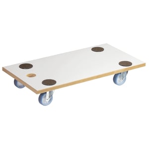 WAGNER 1318 Cărucior transport mobilă din MDF, 57,5x30 cm, capacitate 200 kg, roți soft — uzură la colțuri și crăpături (stare: vezi poza a 2-a)