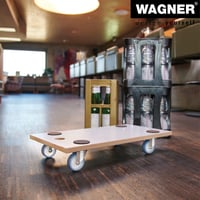 WAGNER 1318 Cărucior de transport mobilă, placă MDF cu strat special, 57,5x30x10 cm, capacitate 200 kg, roți soft, suprafață antiderapantă, cărucior pentru mobilă 3