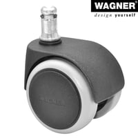Sada 5 koliesok pre kancelársku stoličku WAGNER – mäkký povrch, Ø 50 mm, výška 55 mm, čap 11x20 mm, nosnosť 50 kg, s brzdou citlivou na zaťaženie 4