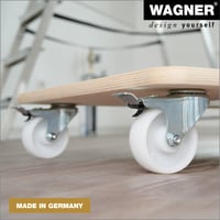 WAGNER MM 1116 bútoráthelyező görgős lap – 59x49x11 cm, 250 kg teherbírás, 2 fogantyú, rétegelt fa, FSC tanúsított, költöztetéshez 5