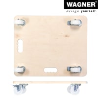 WAGNER MM 1116 bútoráthelyező görgős lap – 59x49x11 cm, 250 kg teherbírás, 2 fogantyú, rétegelt fa, FSC tanúsított, költöztetéshez 8