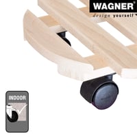 WAGNER Paletti podmetač za biljke s kotačićima, Ø 30 x 8 cm, unutarnji stalak za cvijeće s kotačićima, FSC masivno bukovo drvo, nosivost 100 kg, proizvedeno u EU 4