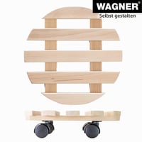 WAGNER Paletti podmetač za biljke s kotačićima, Ø 30 x 8 cm, unutarnji stalak za cvijeće s kotačićima, FSC masivno bukovo drvo, nosivost 100 kg, proizvedeno u EU 5