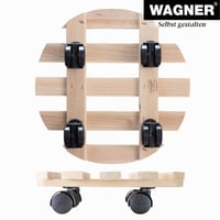 WAGNER Paletti podmetač za biljke s kotačićima, Ø 30 x 8 cm, unutarnji stalak za cvijeće s kotačićima, FSC masivno bukovo drvo, nosivost 100 kg, proizvedeno u EU 6