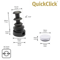 WAGNER QuickClick® székláb csúszó készlet – 4 db csuklós csúszó kerek csövekbe – belső átmérő 14 mm / külső átmérő 18 mm – Duo – Made in Germany 2