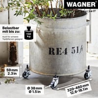 WAGNER Sun City Basic Podstavec pod kvetináč s kolieskami – 32 – 46 x 6 cm, nastaviteľný, nosnosť 100 kg, na vnútorné aj vonkajšie použitie, s 2 brzdami 2