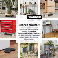 WAGNER Sun City Basic Podstavec pod kvetináč s kolieskami – 32 – 46 x 6 cm, nastaviteľný, nosnosť 100 kg, na vnútorné aj vonkajšie použitie, s 2 brzdami 6