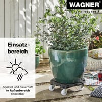WAGNER Sun City Basic Podstavec pod kvetináč s kolieskami – 32 – 46 x 6 cm, nastaviteľný, nosnosť 100 kg, na vnútorné aj vonkajšie použitie, s 2 brzdami 7