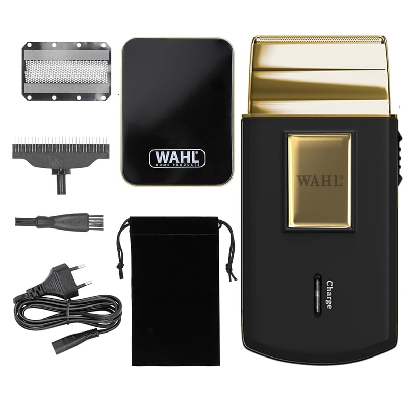 Wahl Gold Edition Travel Shaver električni aparat za brijanje za muškarce – bežični, punjiv, za putovanja, za šišanje kose i uređivanje brade, kompaktan