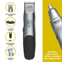 Set Wahl Groomsman cu acumulator pentru tuns barba și părul din nas, trimmer de precizie 4