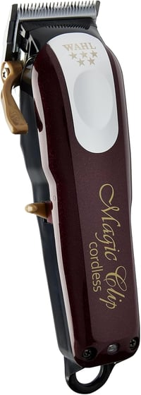 Wahl Magic Clip 5 Star vezeték nélküli hajvágó, piros - 100 perces akkumulátor, 8 fésűtartozék, szakáll és fejszőrzet vágásához 1
