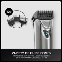Aparat de tuns multifunctional Wahl din otel inoxidabil pentru barba, cu baterie reincarcabila pe baza de litiu 6