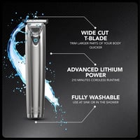 Aparat de tuns multifunctional Wahl din otel inoxidabil pentru barba, cu baterie reincarcabila pe baza de litiu 4