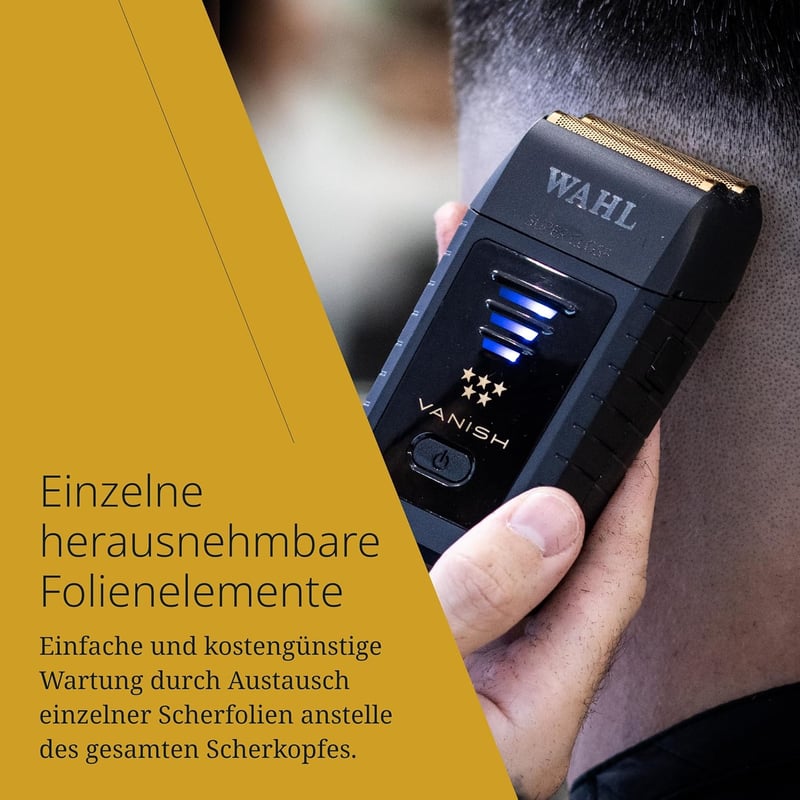 Wahl Vanish Elektromos Borotva - Precíziós Kontúrvágó Arcra és Nyakra, Irritációmentes Borotválás, 100 Perces Üzemidő, Fekete