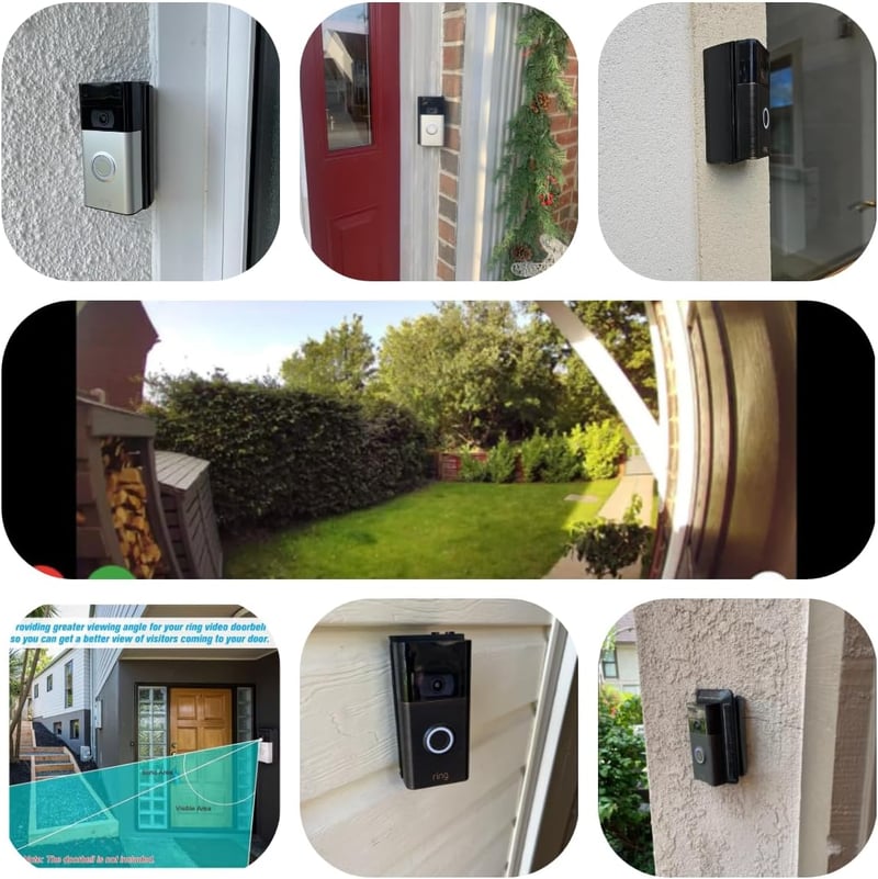 WAHXIYUG Állítható Szögű Fali Tartó Ring Video Doorbell 1/2/3/4 Generációhoz - Csengő Rögzítő Konzol Szögbeállító Kit