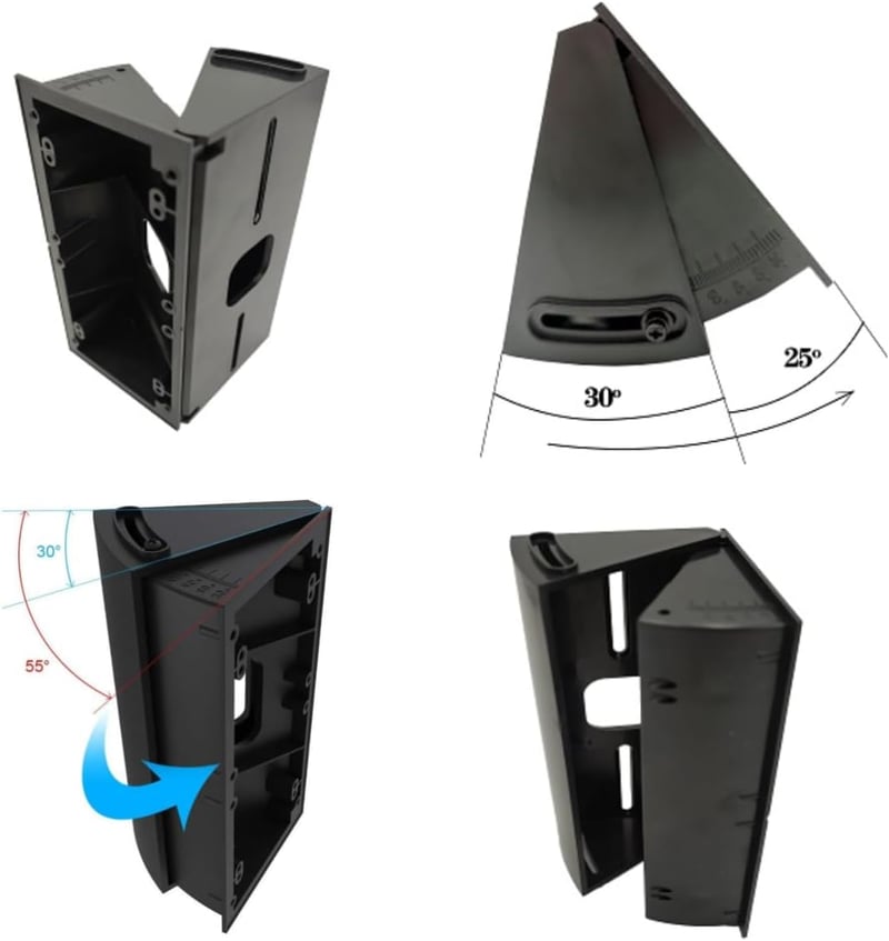 WAHXIYUG Állítható Szögű Tartókonzol Ring Video Doorbell 1/2/3/4 Csengőhöz - 30-55 Fokos Dőlésszög Beállító Szerelő Adapter