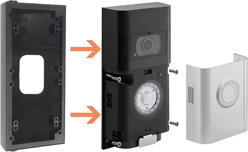 WAHXIYUG Állítható Szögű Tartókonzol Ring Video Doorbell 1/2/3/4 Csengőhöz - 30-55 Fokos Dőlésszög Beállító Szerelő Adapter