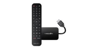 waipu.tv Stick (2. generácia) s diaľkovým ovládaním a podsvietením, WiFi, LAN, HDMI, 4K, HDR10+, Dolby Atmos, 3-mesačný voucher na 300 TV kanálov a 40 000 filmov