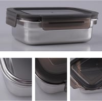 WakiHong 4 db-os Ételtartó Szett 650 ml, Fém Tárolódoboz Fedővel, Hűtőszekrény Tárolás - Black 6