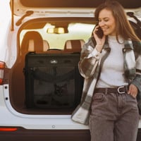 Cușcă de transport pliabilă pentru pisici Wakytu, 89x35x43 cm, pentru 2 pisici, geantă de transport și scaun auto 2 în 1, pentru câini de talie mică și pisici 9