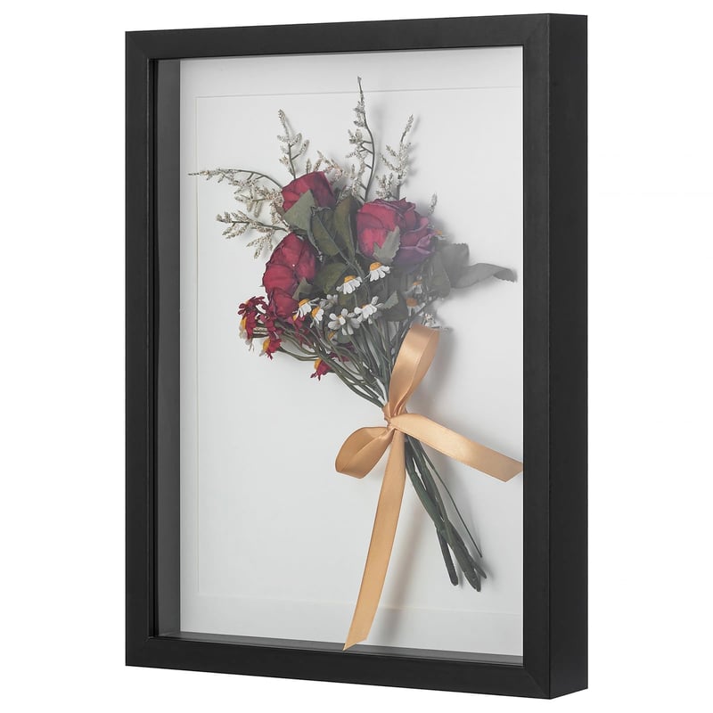 Ramă foto 3D Walasis, 30x40 cm, ramă adâncă din lemn cu adâncime de 3 cm, culoare neagră