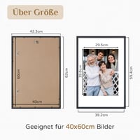 Ramă foto Walasis 40x60 cm, negru, cu passe-partout - Ramă foto din lemn pentru poster cu sticlă acrilică 2