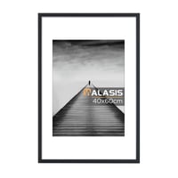 Ramă foto Walasis 40x60 cm, negru, cu passe-partout - Ramă foto din lemn pentru poster cu sticlă acrilică 1