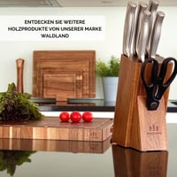 Waldland Premium daska za rezanje od bagrema 40x30x3 cm - Debela drvena kuhinjska daska s utorom za sok, masivno drvo s poprečnim godovima 7